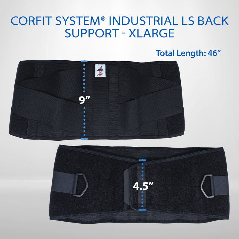 CORFIT INDUSTRIAL LS BACK SUPPORT BLACK X-LARGE