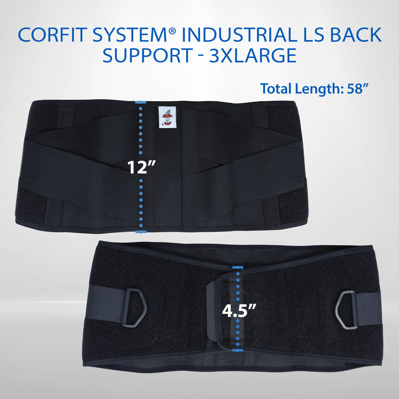 CORFIT INDUSTRIAL LS BACK SUPPORT BLACK 3-XLARGE