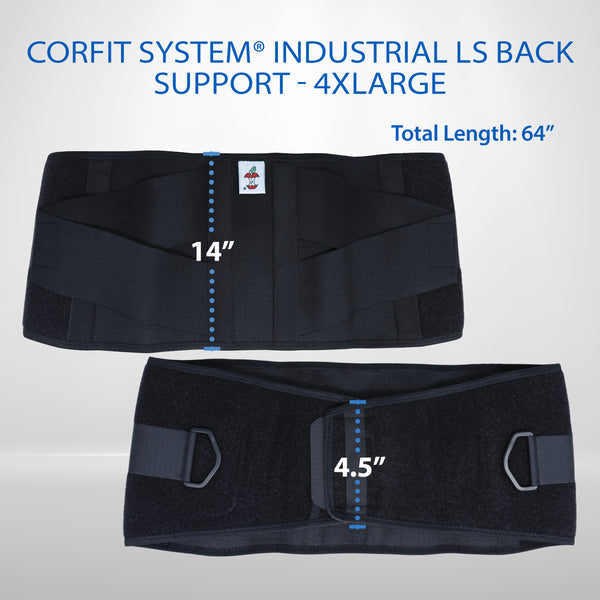CORFIT INDUSTRIAL LS BACK SUPPORT BLACK 4-XLARGE