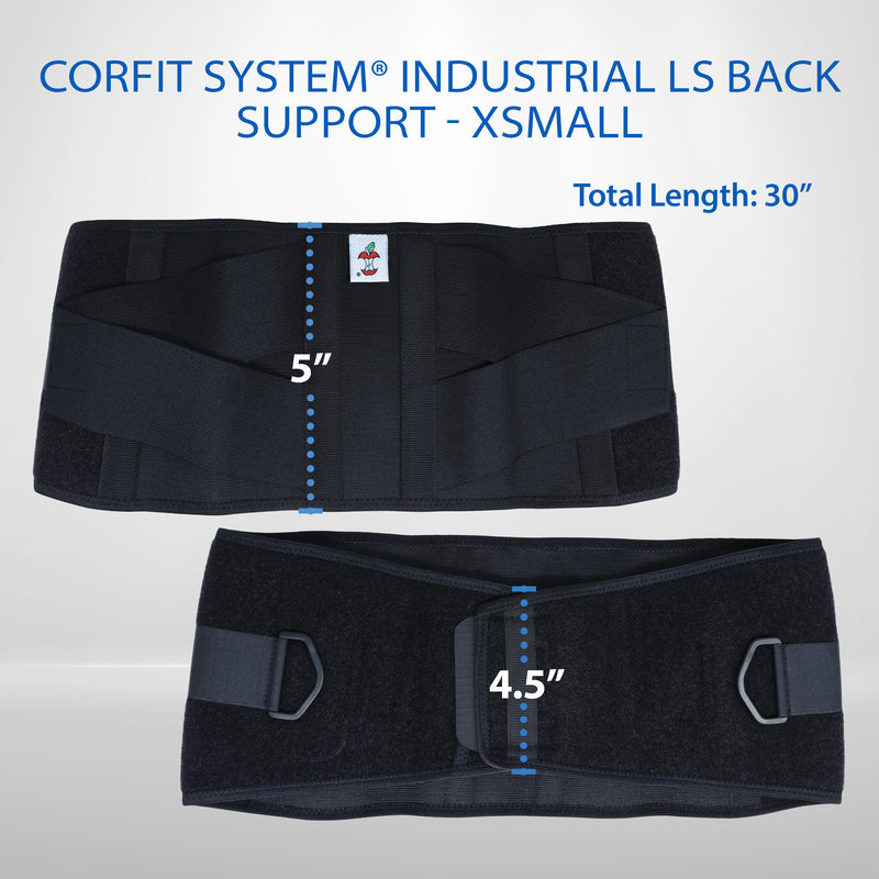 CORFIT INDUSTRIAL LS BACK SUPPORT - BLACK X-SMALL